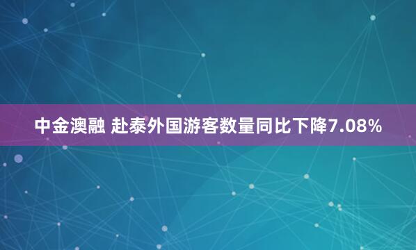 中金澳融 赴泰外国游客数量同比下降7.08%
